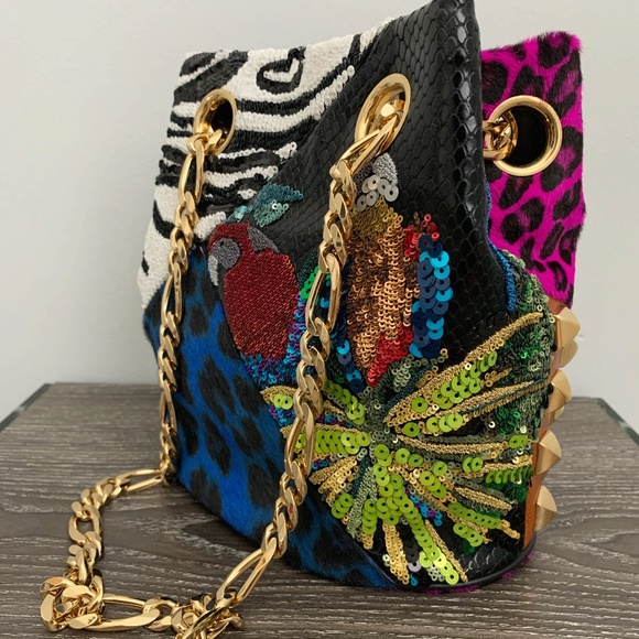 Marc Jacobs Handbags - Multicolor Sequin & Animal Print Chain Shoulder Bag